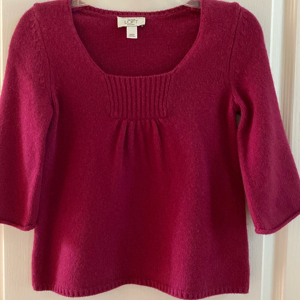 Loft 3/4 sleeves cropped sweater